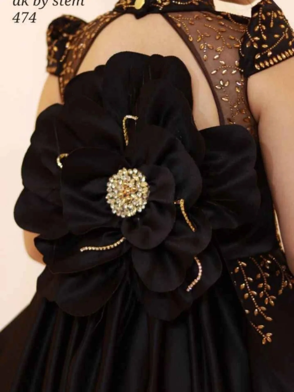 Made in Turkey Elegant Black Girls Party Dress.
